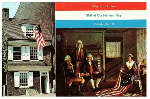 Betsy Ross House Philadelphia PA Birth Of Nation's Flag Postcard