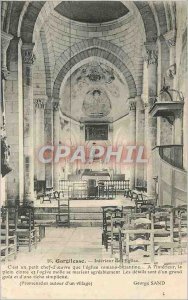 Old Postcard Gargilesse Interior of the Church