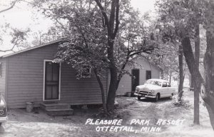 Minnesota Ottertail Pleasure Park Resort Cabins and Old Car Real Photo