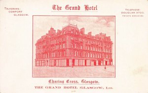 The Grand Hotel, Charing Cross, Glasgow, Scotland, early postcard, unused
