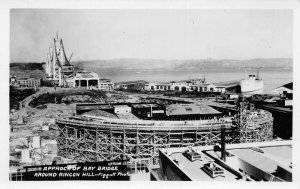 San Francisco California Rincon Hill Bay Bridge Real Photo Postcard AA75484