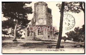 Old Postcard Nimes La Tour Magne