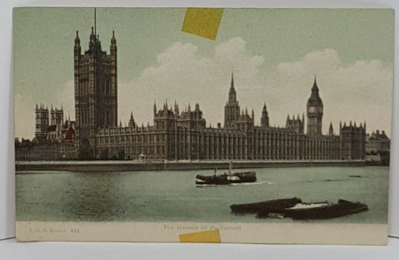 Houses of Parliament London Vintage Postcard