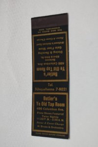 Butler's Ye Old Tap Room Dancing 20 Front Strike Matchbook Cover