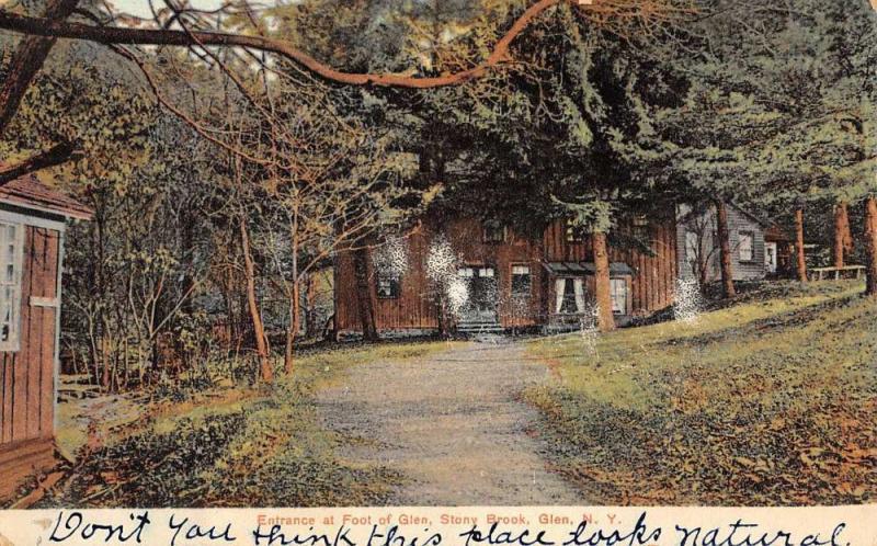 Glen New York Stony Brook Foot Of Glen Entrance Antique Postcard K80411