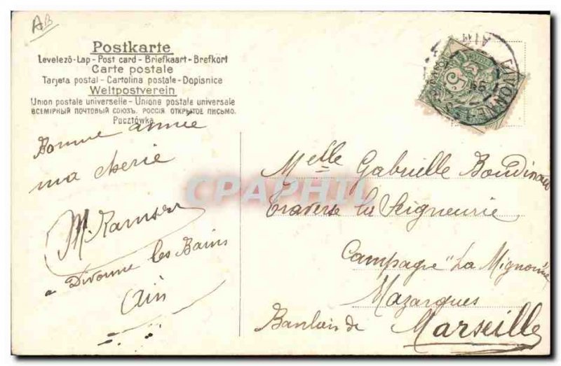 Old Postcard Fantasy Flowers Year 1907