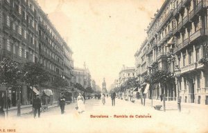 BARCELONA Rambla de Cataluña SPAIN c1900s Vintage Postcard