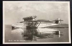 Original Mint Dornier DOX Seaplane Arrival Time  RPPC Postcard