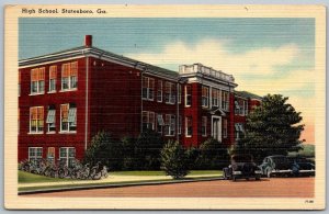 Statesboro Georgia 1950 Postcard High School Building
