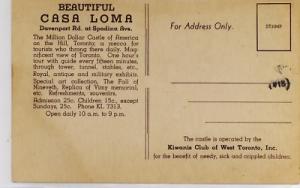 TORONTO CANADA CASA LOMA SOUTHERN EXPOSURE Postcard