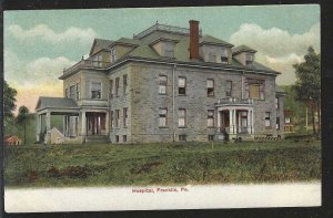 Hospital, Franklin, Pennsylvania, Very Early Postcard, Unused