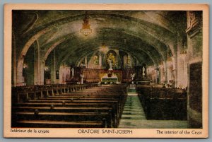 Postcard Montreal Quebec c1930s Oratoire Saint Joseph The Interior of The Crypt