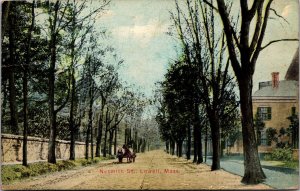 View on Nesmith Street, Lowell MA c1914 Vintage Postcard Q80