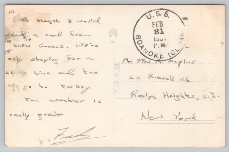 Postcard Athens Greece Caryatids Erechtheion 1950s RPPC View