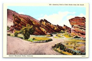 Entering Park Of Red Rocks From South Denver Mountain Parks Colorado Postcard