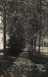 Clifton Springs New York NY West Walk Back Park Real Photo Vintage Postcard