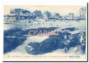 Croisic Postcard Old Port Beach Lin has low tide At & # 39arriere plan and le...