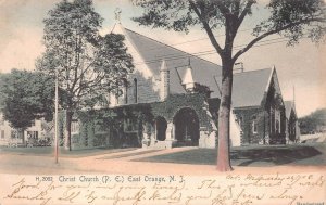 CHRIST CHURCH (P.E.) EAST ORANGE NEW JERSEY HAND COLORED POSTCARD 1908