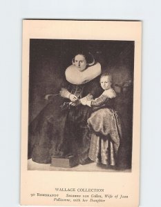 Postcard Susanna van Collen, with her Daughter By Rembrandt, London, England