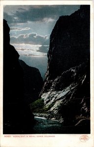 Moonlight Royal Gorge Colorado CO Antique Postcard UDB UNP Unused 