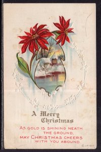 Christmas Poinsettias Scene BIN