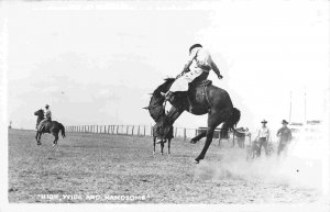 Bucking Bronco Horse Cowboy High Wide Handsome 1950s RPPC Real Photo postcard