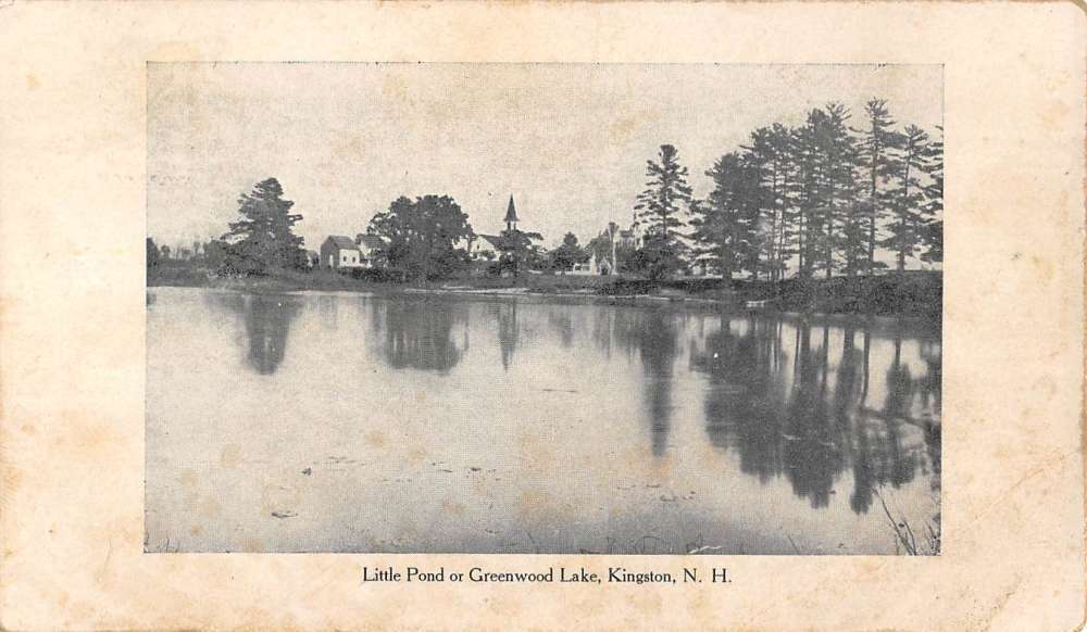Kingston New Hampshire Greenwood Lake Little Pond Antique Postcard
