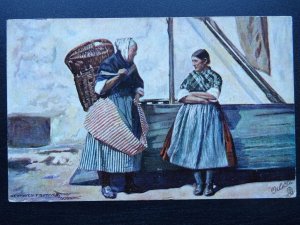 Sussex Newhaven Fishwives GOSSIPS c1911 Postcard by Raphael Tuck 9042