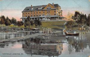 Greenville Junction Maine Moosehead Inn Waterfront Antique Postcard K93984