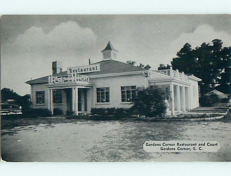 Unused Pre-1980 OLD CARS & GARDENS CORNER RESTAURANT Gardens Corners SC v6672