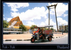 Postcard Thailand Bangkok - Tuk Tuk at Wat Suthat and the Giant Swing