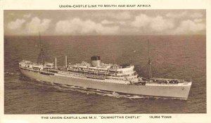 Dunnottar Castle Union Castle Line South East Africa pm Genoa 1957 postcard