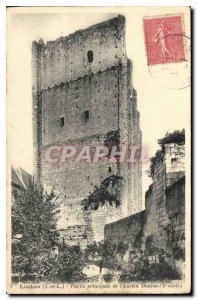 Old Postcard Loches I and L main part of the old Dungeon X century