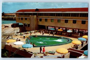 Curacao NA Postcard Hotel Curacao International Rear View Swimming Pool c1960's