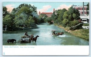 SAN ANTONIO, Texas TX ~ RIVER from MILL BRIDGE c1900s Tuck Postcard