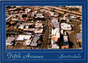 Scottsdale, AZ Arizona  FIFTH AVENUE STREET SCENE Bird's Eye View  4X6 Postcard