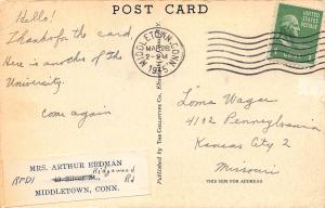 Alpha Beta Phi, Wesleyan University, Middletown,Connecticut, 1945 Postcard, Used