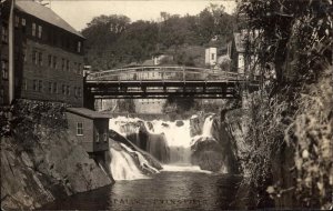 Springfield VT Bridge & Falls c1910 Real Photo Postcard