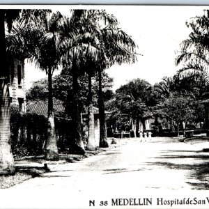 c1930s Medellin, Colombia Street RPPC Hospital de San Vicente Photo German A150