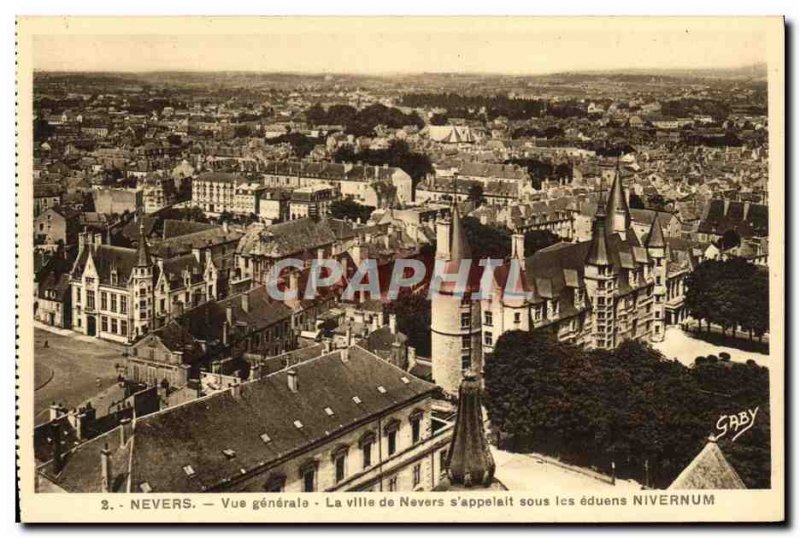 Old Postcard Nevers Vue Generale The City of Nevers s s'Appelait under Eduens...