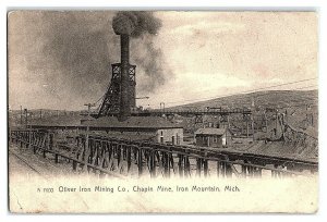 Oliver Iron Milling Co. Chapin Mine, Iron Mountain, MI Postcard *6W1