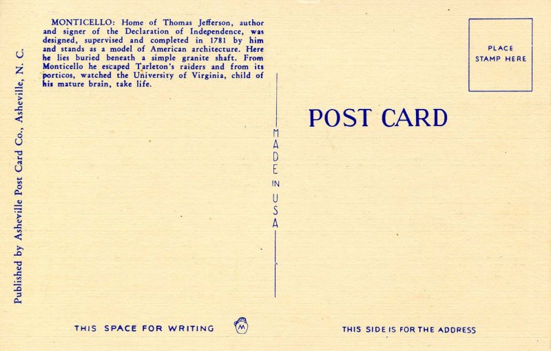 VA - Charlottesville. Monticello, Aerial View