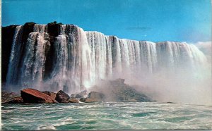 Horseshoe Falls Niagara Ontario Canada Maid Mist Postcard PM Cancel WOB Note VTG 