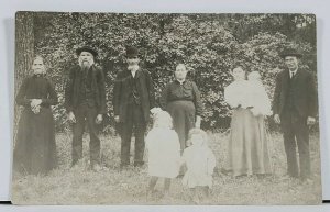 RPPC Victorian Era Family, Some Really Old Men c1908 Radcliffe Iowa Postcard L5