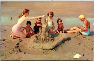 Greetings Cape Cod Massachusetts Sunny Day Beach Cancel 1958 PM Vintage Postcard