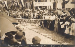 Frostburg Maryland MD Firemen Firefighters Parade Real Photo Postcard c1910