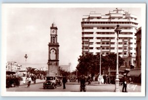 Casablanca Morocco Postcard Place de France and New Buildings c1940's RPPC Photo