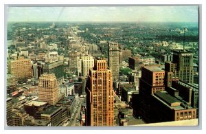 1956 Downtown Detroit Michigan Looking North Vintage Standard View Postcard 