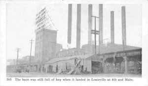 Hay Barn Dropped by Tornado in Louisville Kentucky postcard