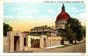 Maryland Annapolis U S Naval Academy Main Gate Curteich